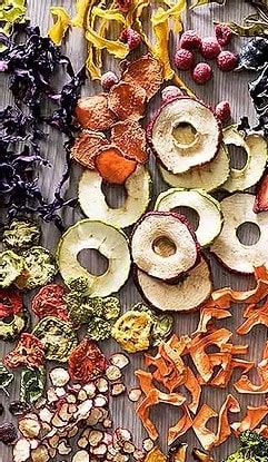 Dried fruits and vegetables colorful mix